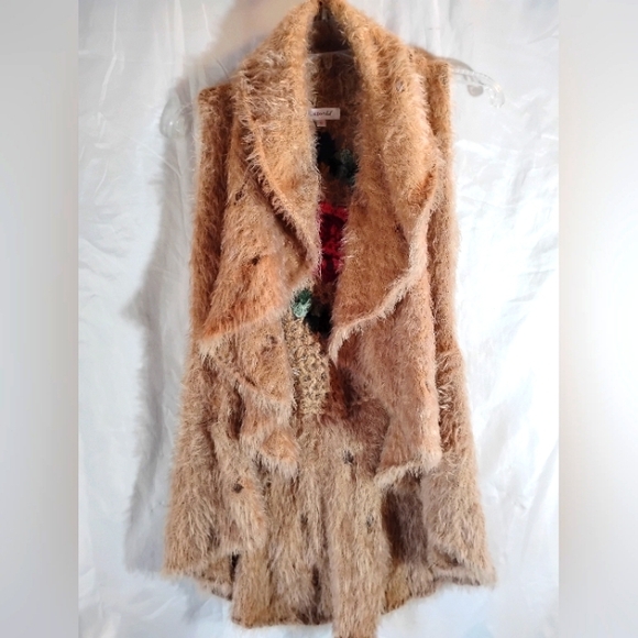 soho chick Jackets & Blazers - Vintage soho chick hand embroidery  Mohair vest shabby boho retro hipster